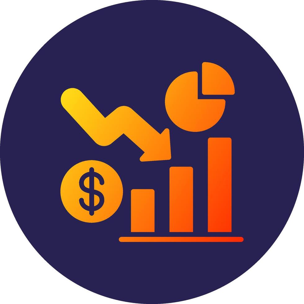 Pie Chart Glyph Gradient Circle Icon Design vector