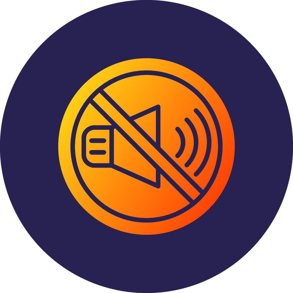 No Sound Glyph Gradient Circle Icon Design vector