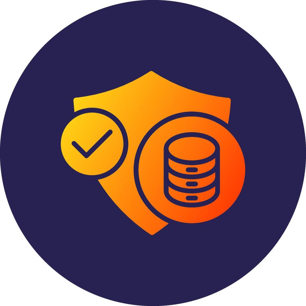 Database Security Glyph Gradient Circle Icon Design vector