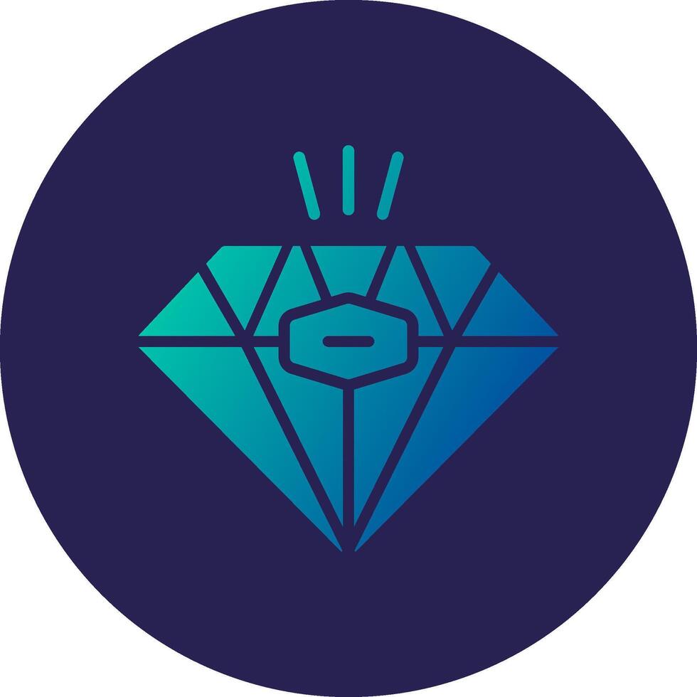 Diamond Glyph Gradient Circle Icon Design vector