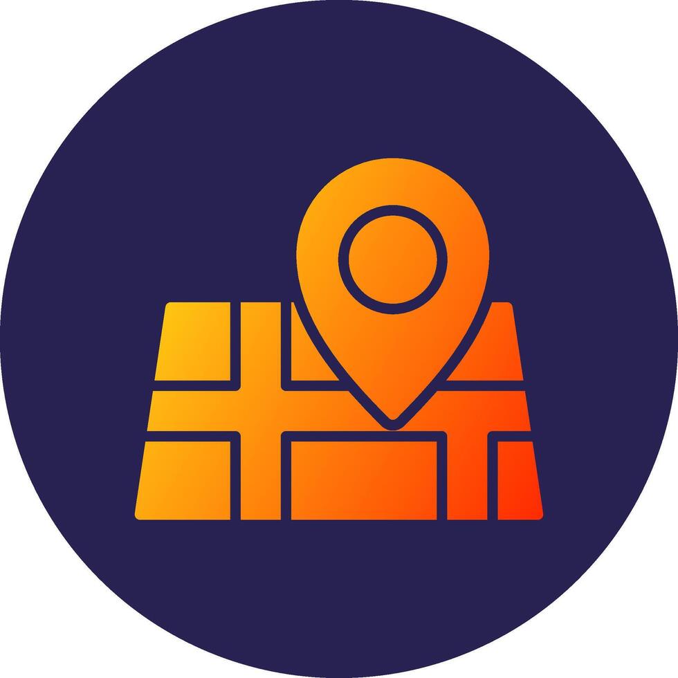 Map Glyph Gradient Circle Icon Design vector
