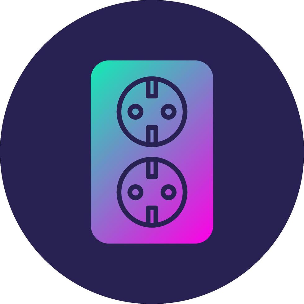 Socket Glyph Gradient Circle Icon Design vector