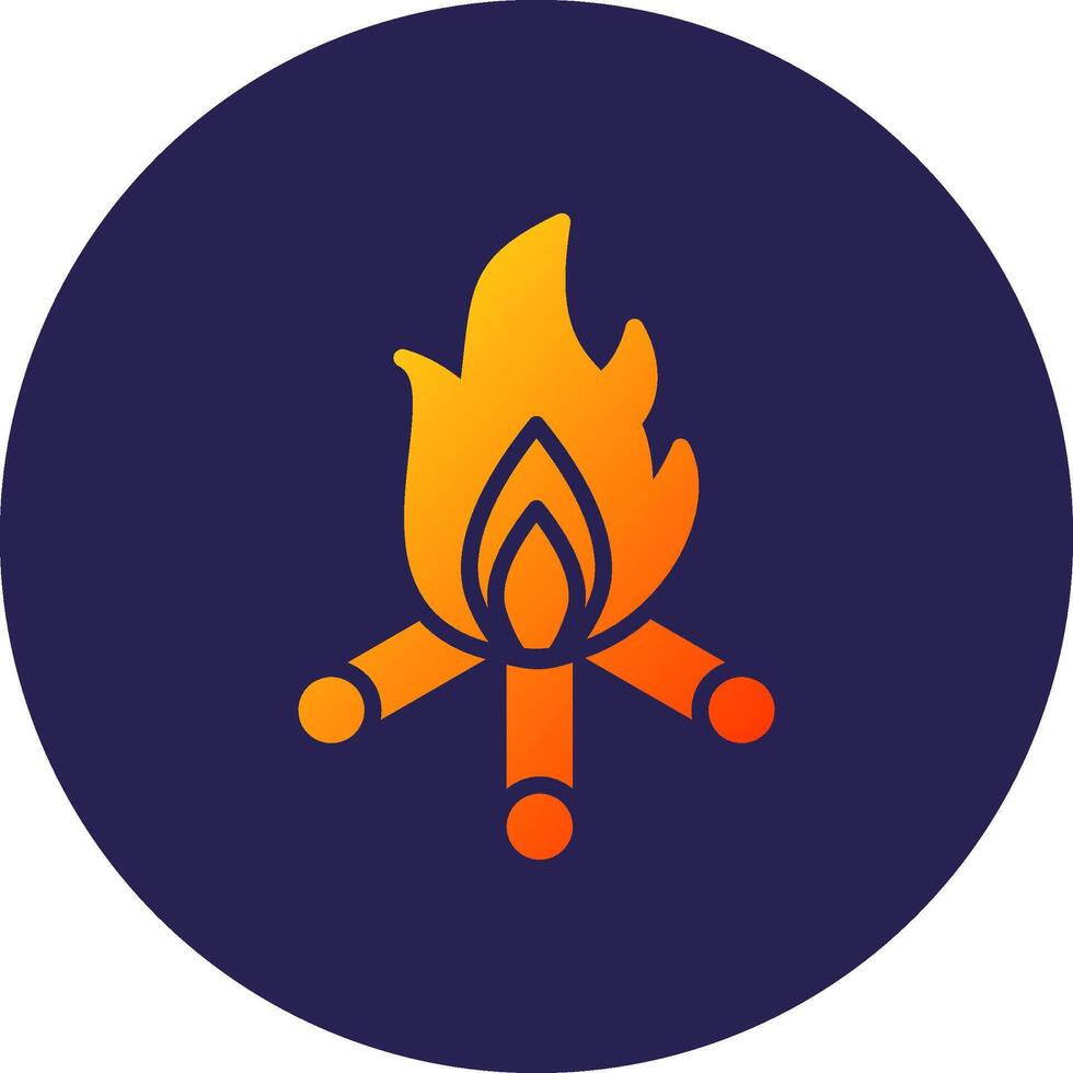 Bonfire Glyph Gradient Circle Icon Design vector