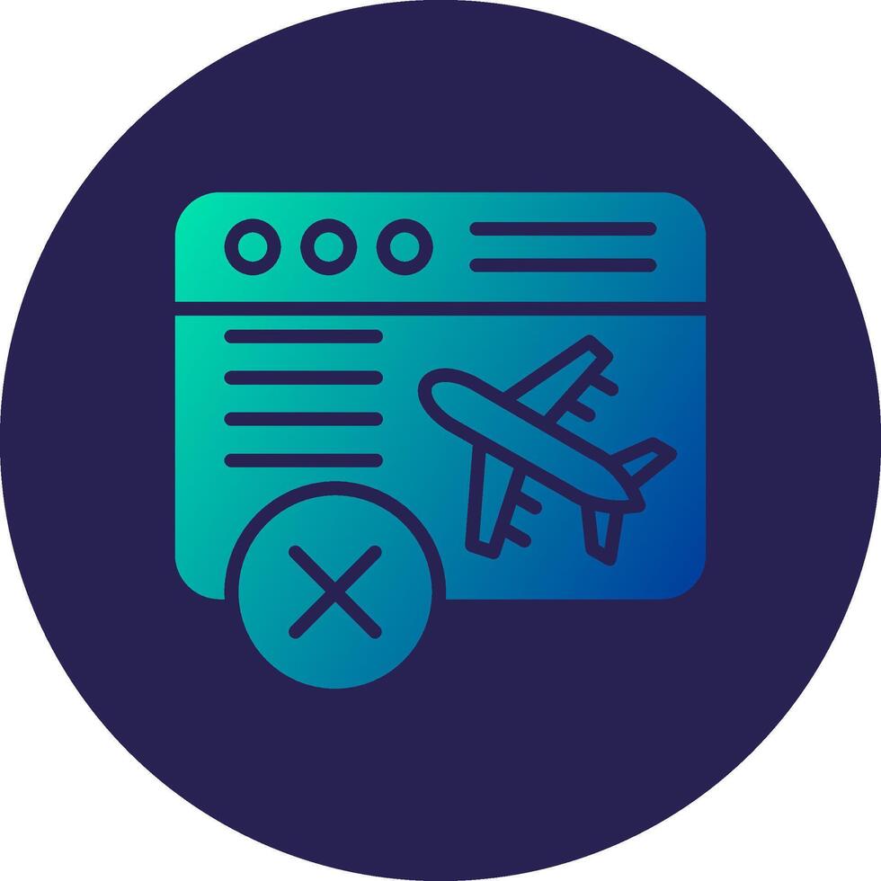 Cancelled Glyph Gradient Circle Icon Design vector