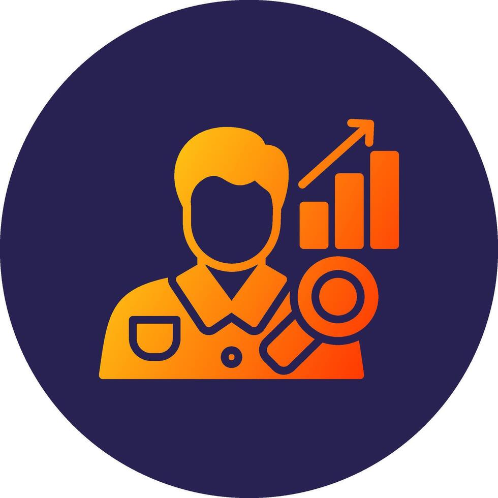 Business Analyst Glyph Gradient Circle Icon Design vector