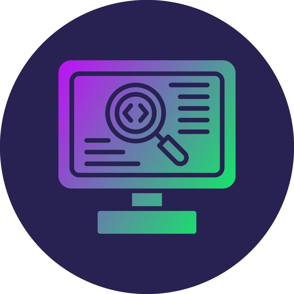 Code Review Glyph Gradient Circle Icon Design vector