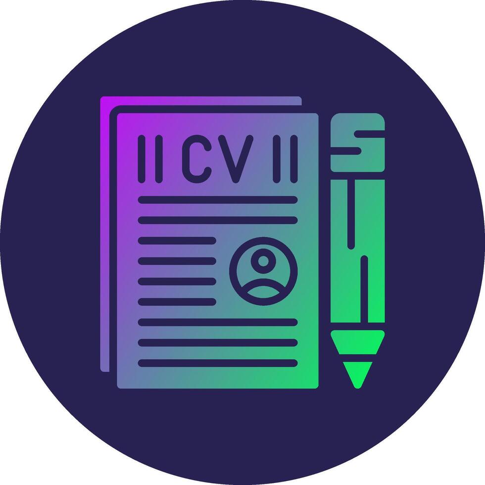 Curriculum Vitae Glyph Gradient Circle Icon Design vector
