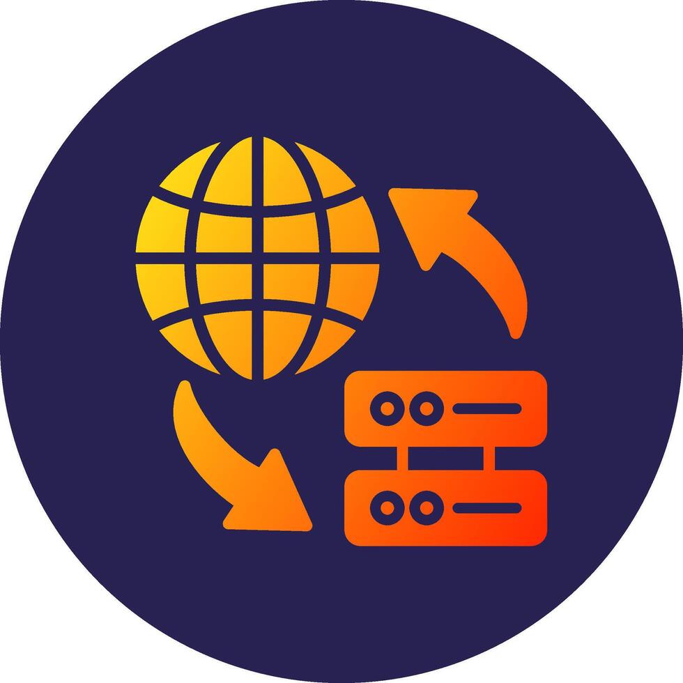 Data Sharing Glyph Gradient Circle Icon Design vector