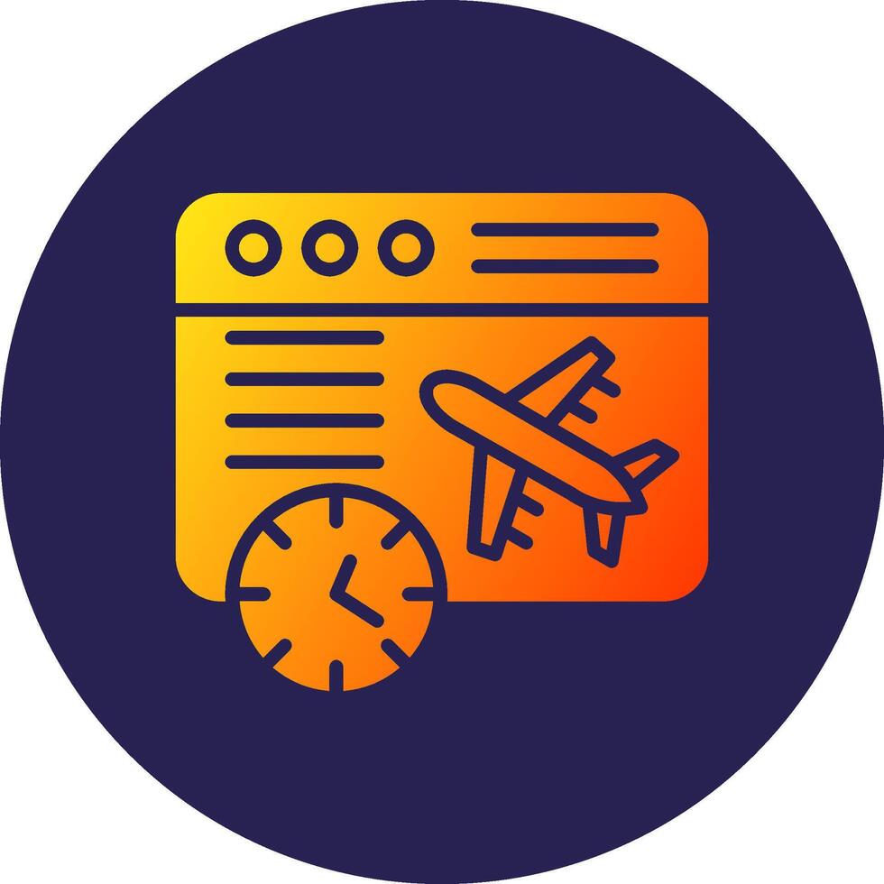 Delayed Glyph Gradient Circle Icon Design vector