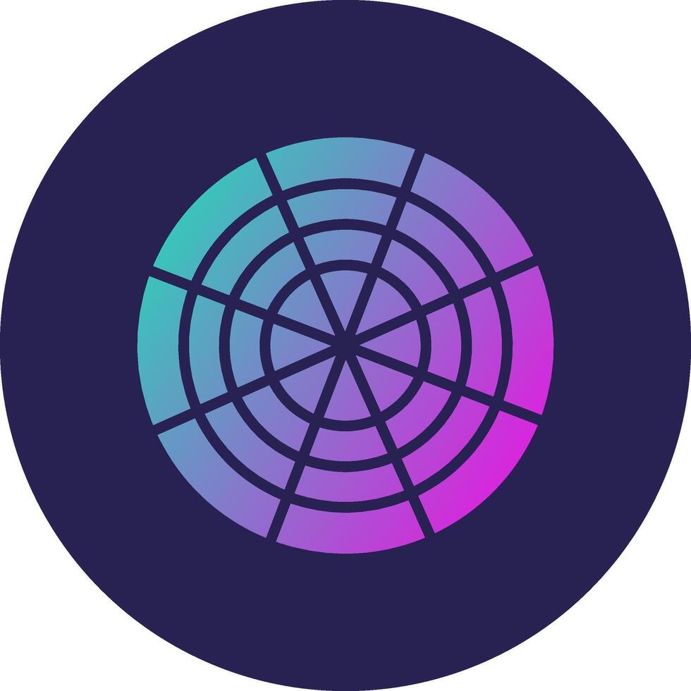 Polar Grid Glyph Gradient Circle Icon Design vector