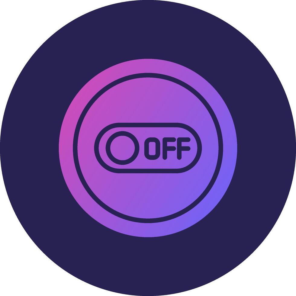 Off Glyph Gradient Circle Icon Design vector