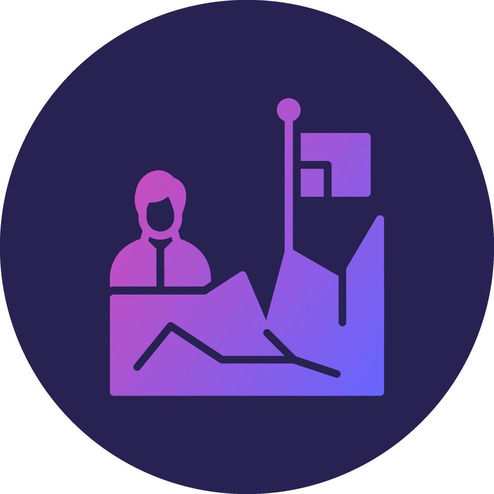 Mountaineer Glyph Gradient Circle Icon Design vector