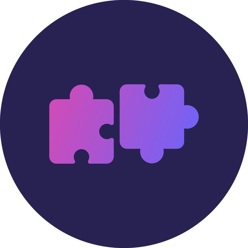 Puzzle Glyph Gradient Circle Icon Design vector