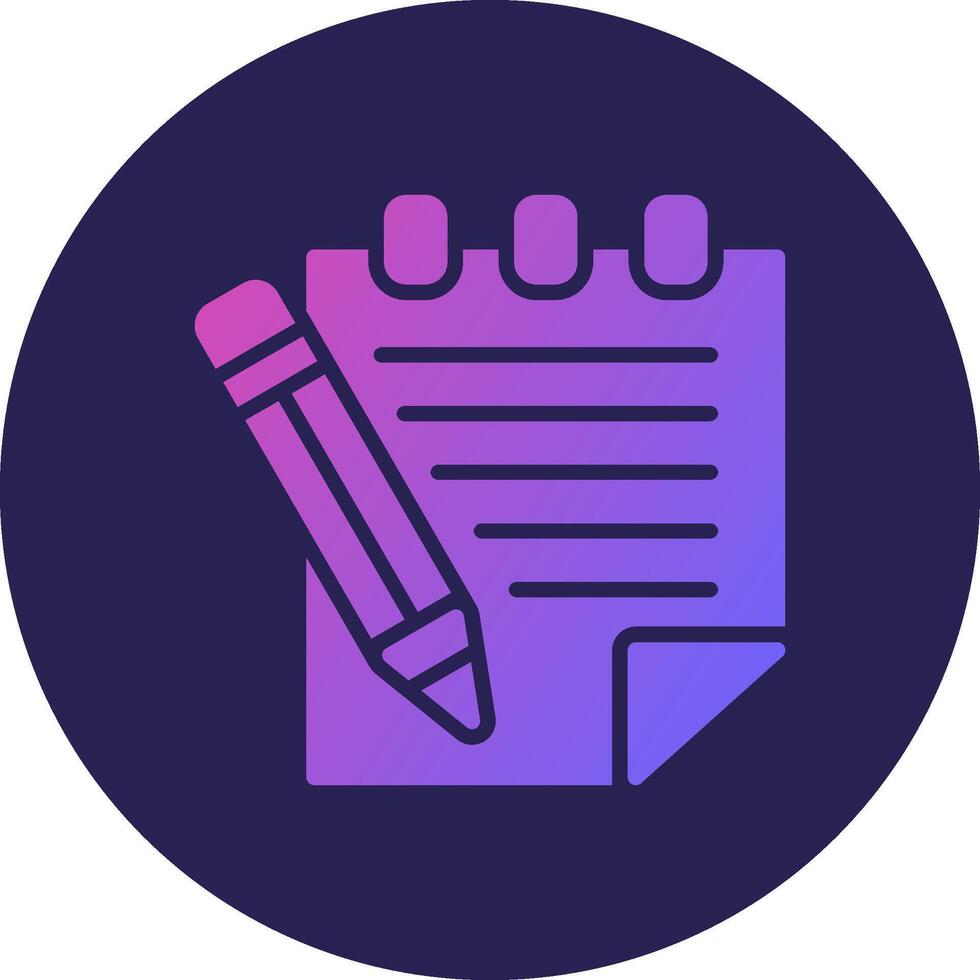 Notepad Glyph Gradient Circle Icon Design vector