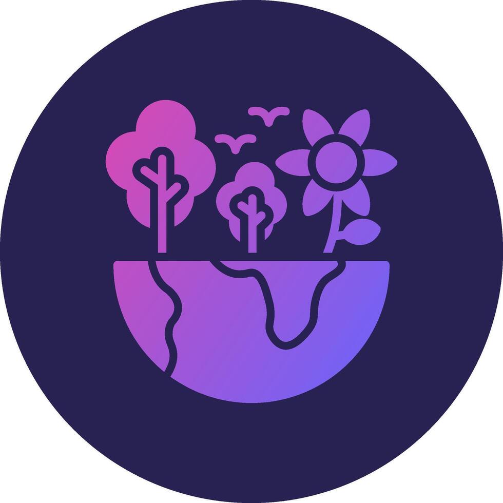 Eco Erath Glyph Gradient Circle Icon Design vector