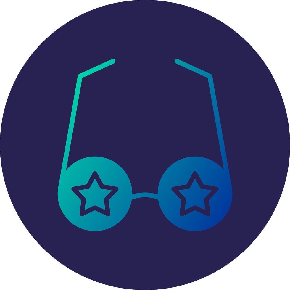Star Glasses Glyph Gradient Circle Icon Design vector