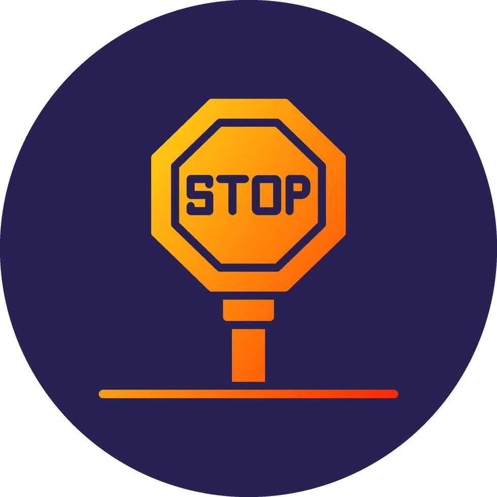 Stop Signal Glyph Gradient Circle Icon Design vector