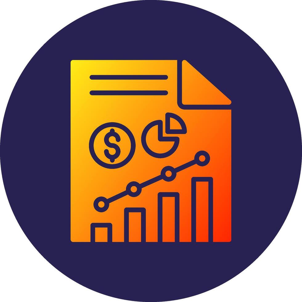Statistic Glyph Gradient Circle Icon Design vector