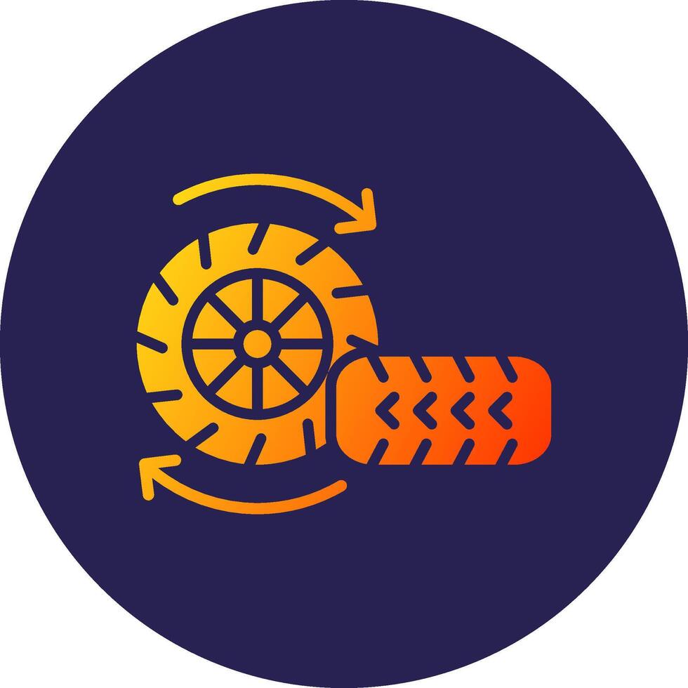Tire Glyph Gradient Circle Icon Design vector