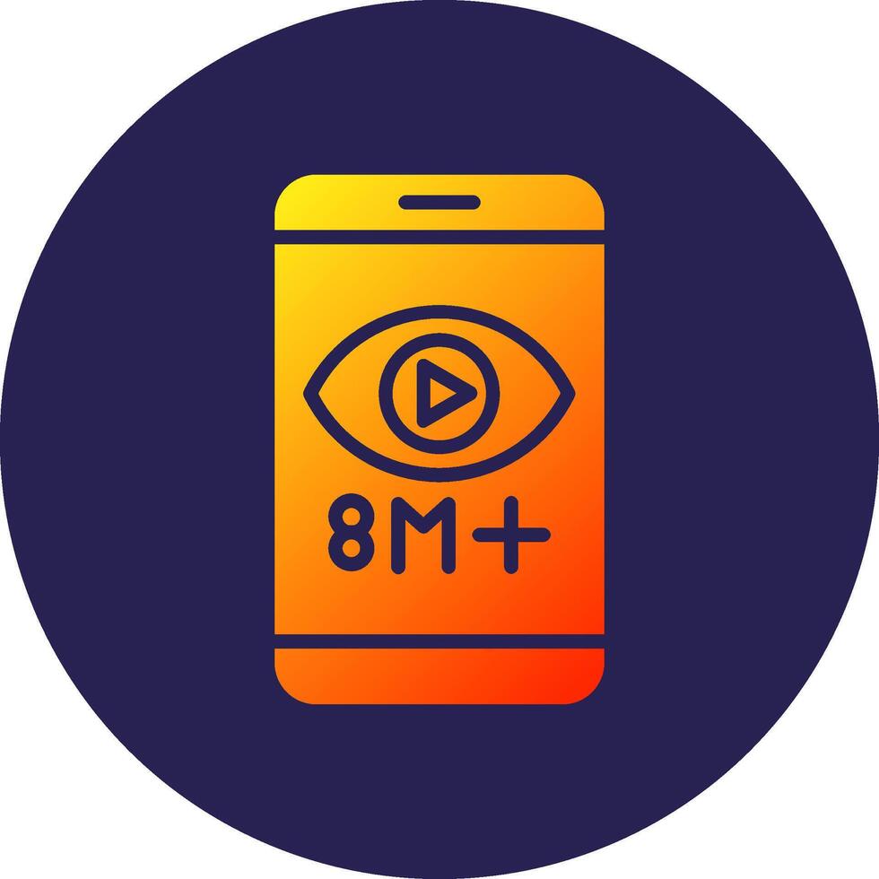 Views Glyph Gradient Circle Icon Design vector