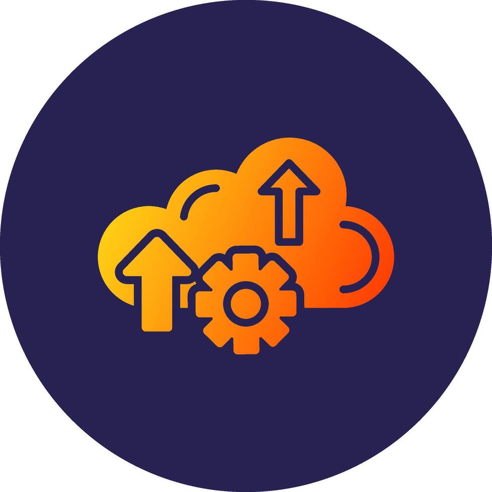 Migrating Glyph Gradient Circle Icon Design vector