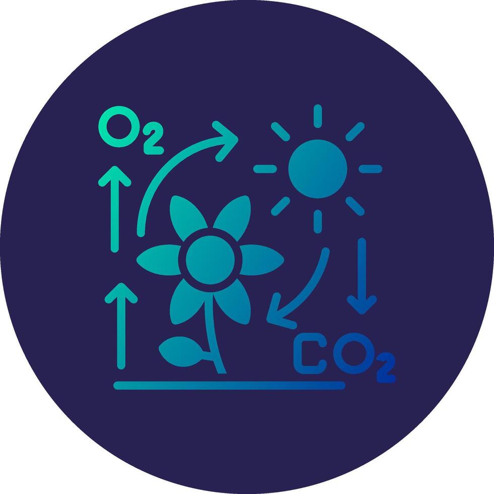 Photosynthesis Glyph Gradient Circle Icon Design vector