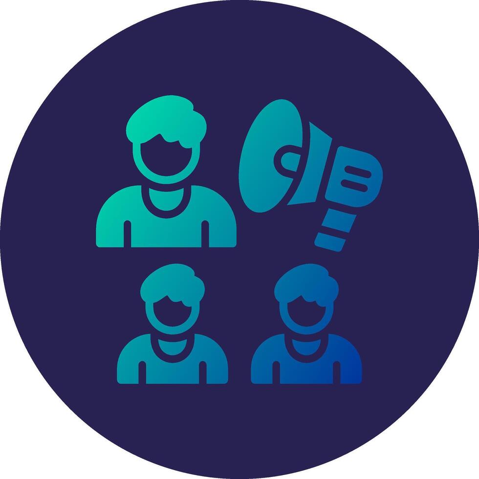 Public Relations Glyph Gradient Circle Icon Design vector