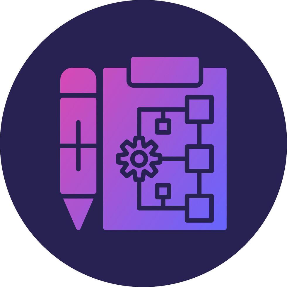 Planning Glyph Gradient Circle Icon Design vector