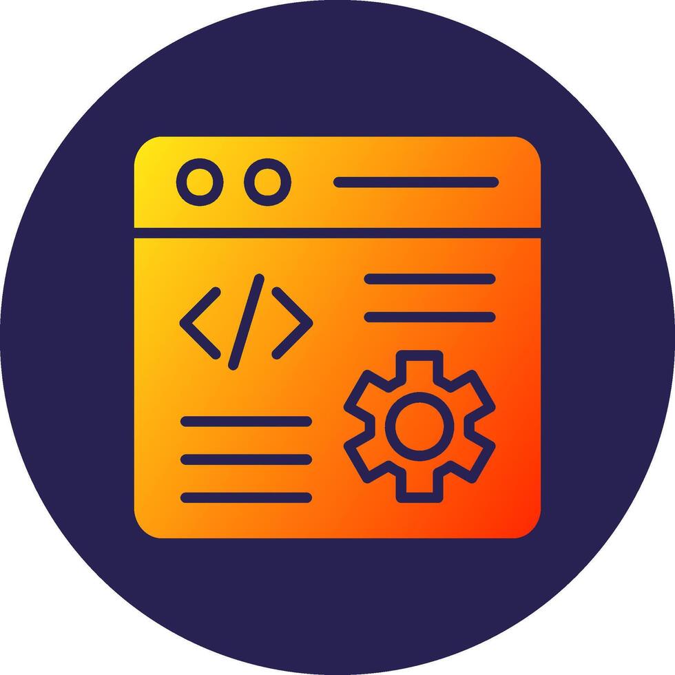 Website Design Glyph Gradient Circle Icon Design vector
