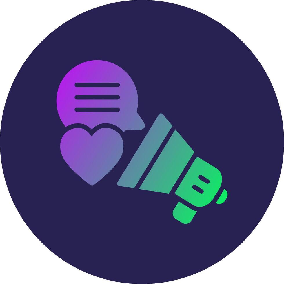 Advertisement Glyph Gradient Circle Icon Design vector