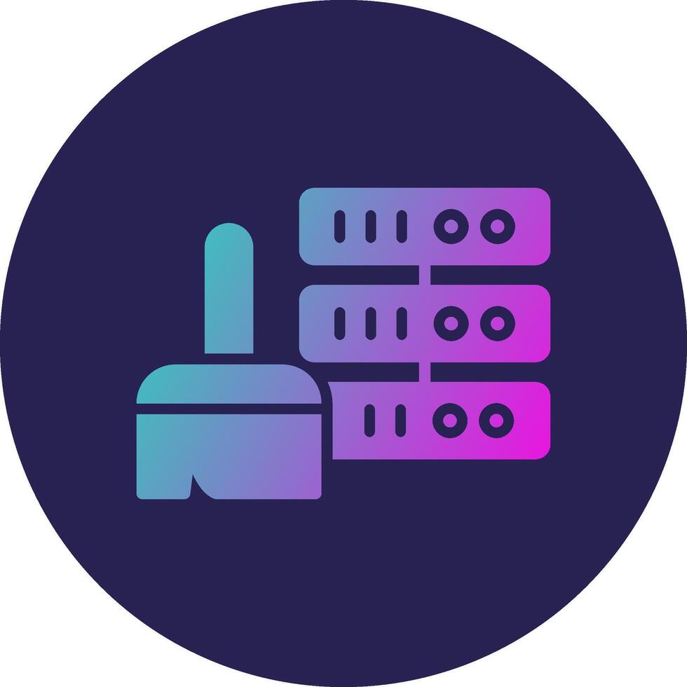 Data Cleaning Glyph Gradient Circle Icon Design vector