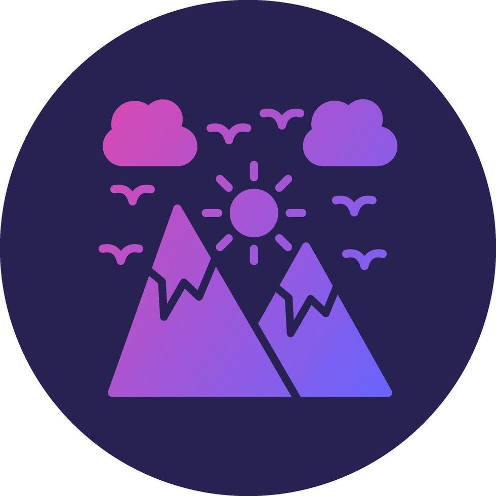 Sunset Glyph Gradient Circle Icon Design vector