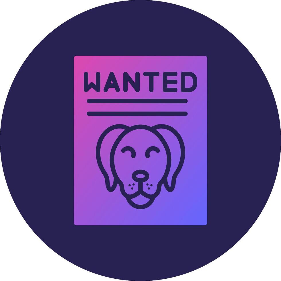 Wanted Glyph Gradient Circle Icon Design vector