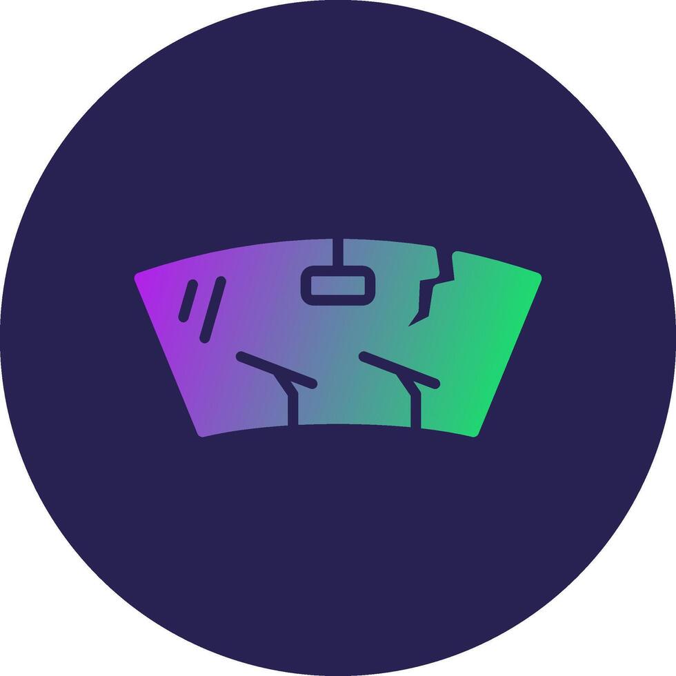 Cracked Windshield Glyph Gradient Circle Icon Design vector