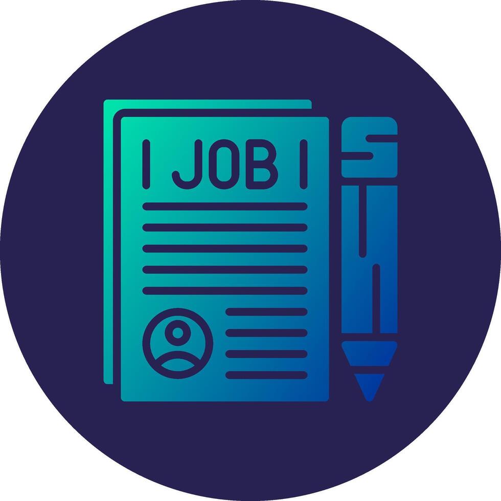 Curriculum Vitae Glyph Gradient Circle Icon Design vector