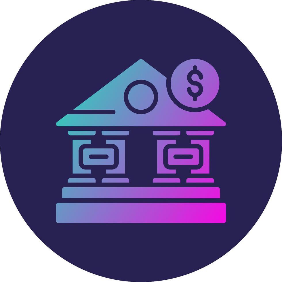 Bank Glyph Gradient Circle Icon Design vector