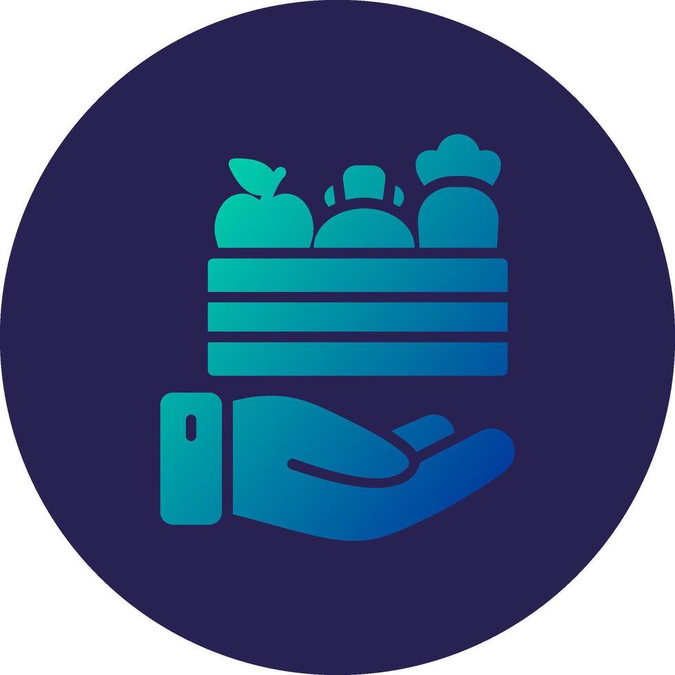 Food Donation Glyph Gradient Circle Icon Design vector