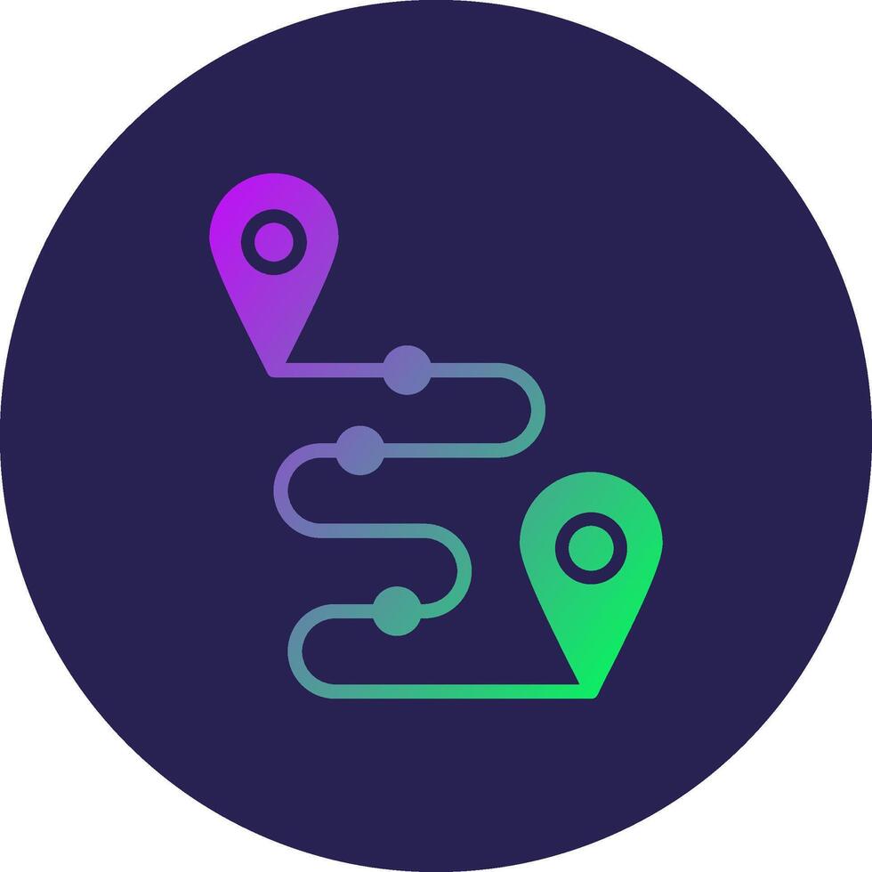Route Glyph Gradient Circle Icon Design vector