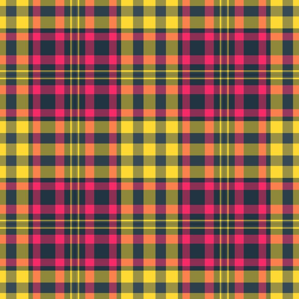 Ragged seamless texture textile, tape tartan background check. Striped plaid pattern fabric in yellow and dark colors. vector