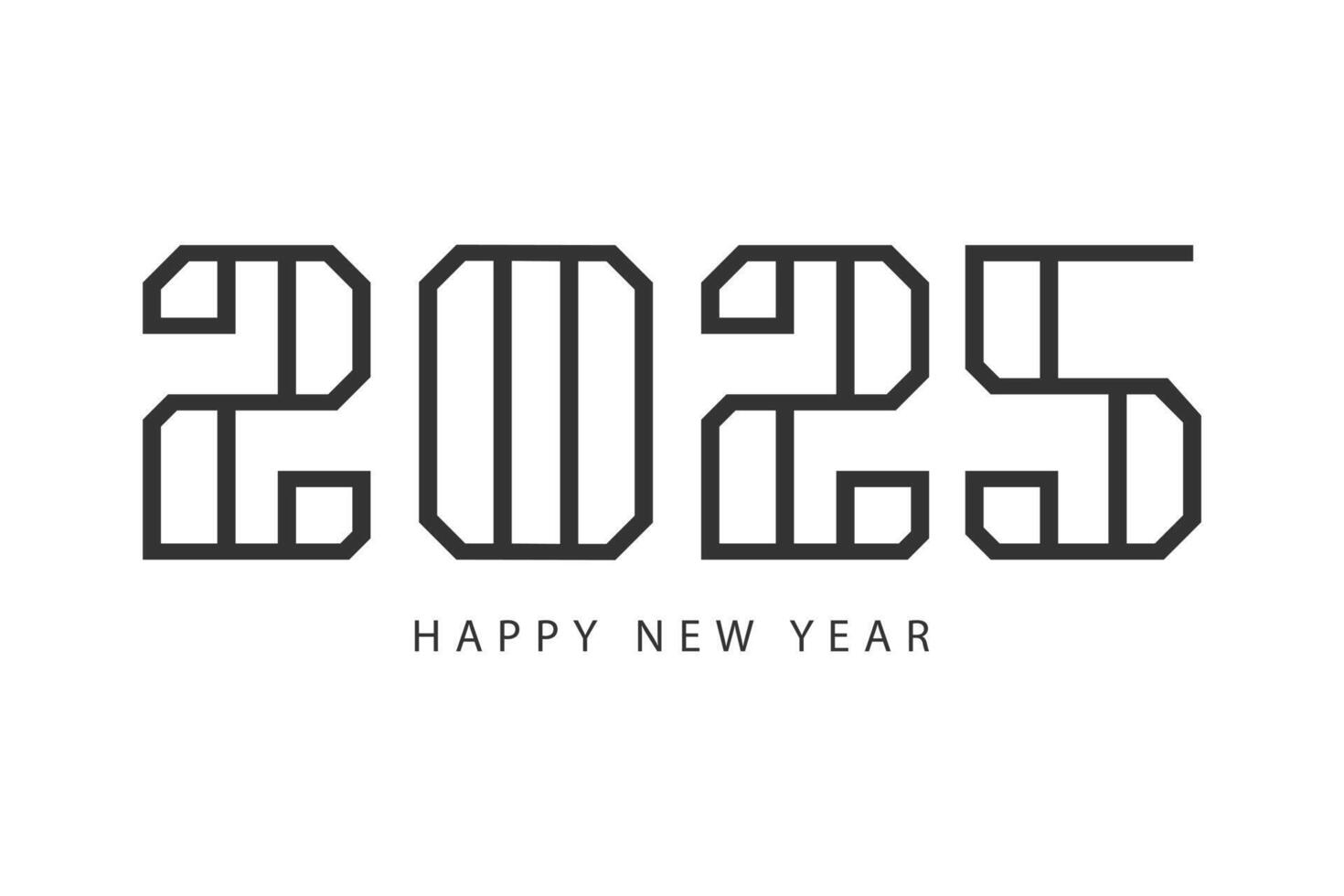 Happy New Year 2025 typography template calendar cover. design for poster, banner, greeting card and invitation. vector