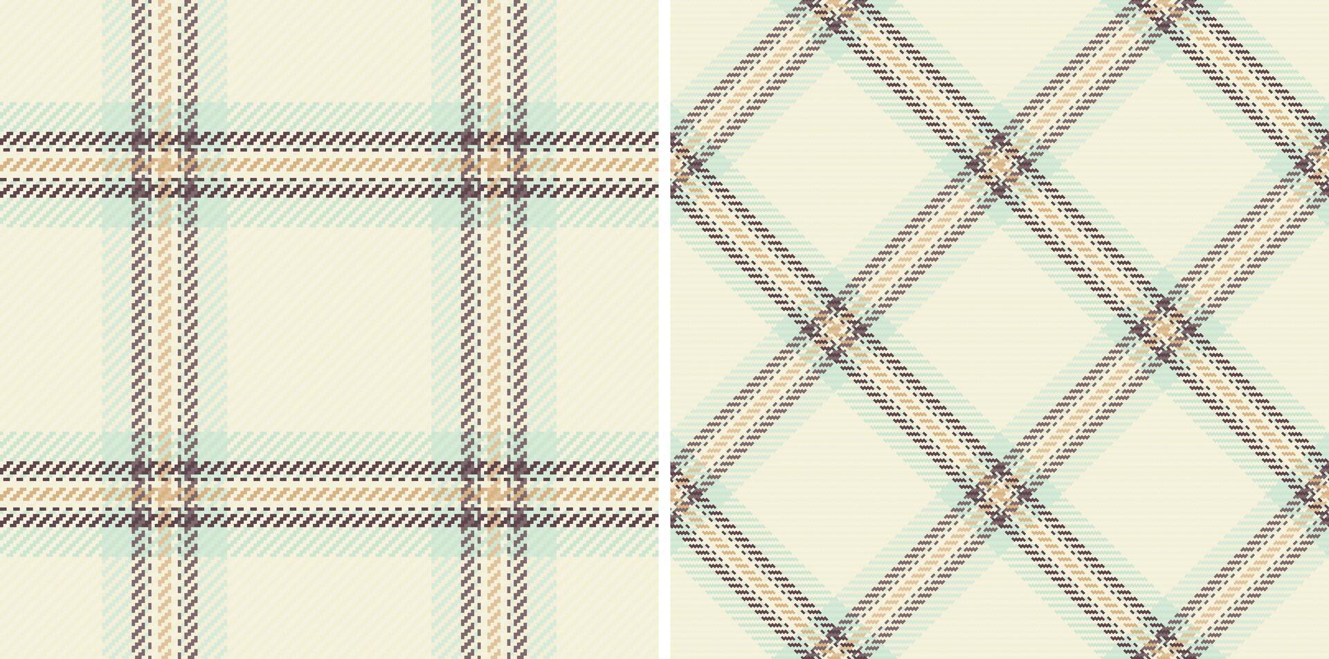 Textile texture of tartan seamless pattern with a plaid background fabric check. Set in pastel colors. Modern carpet trends. vector
