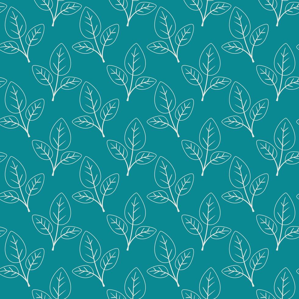 Hand drawn floral pattern design. Simple ornament with plant and leaf. vector