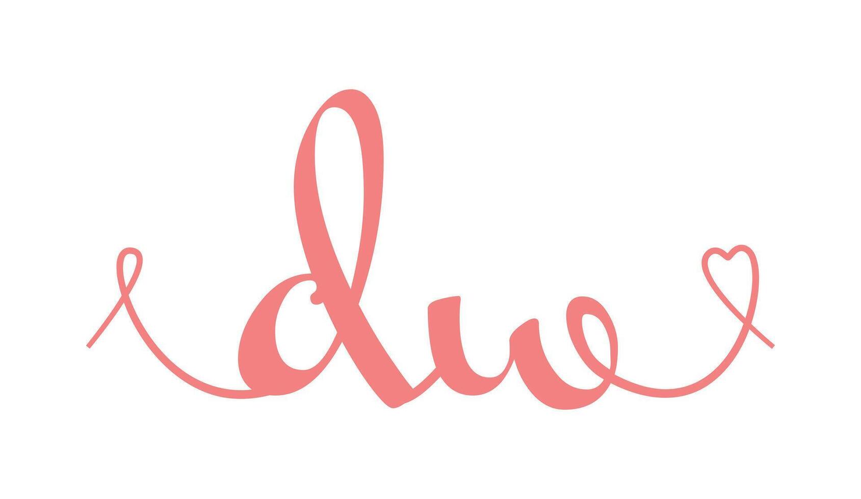 DW initial wedding monogram calligraphy illustration. Hand drawn lettering d and w love logo design for valentines day poster, greeting card vector