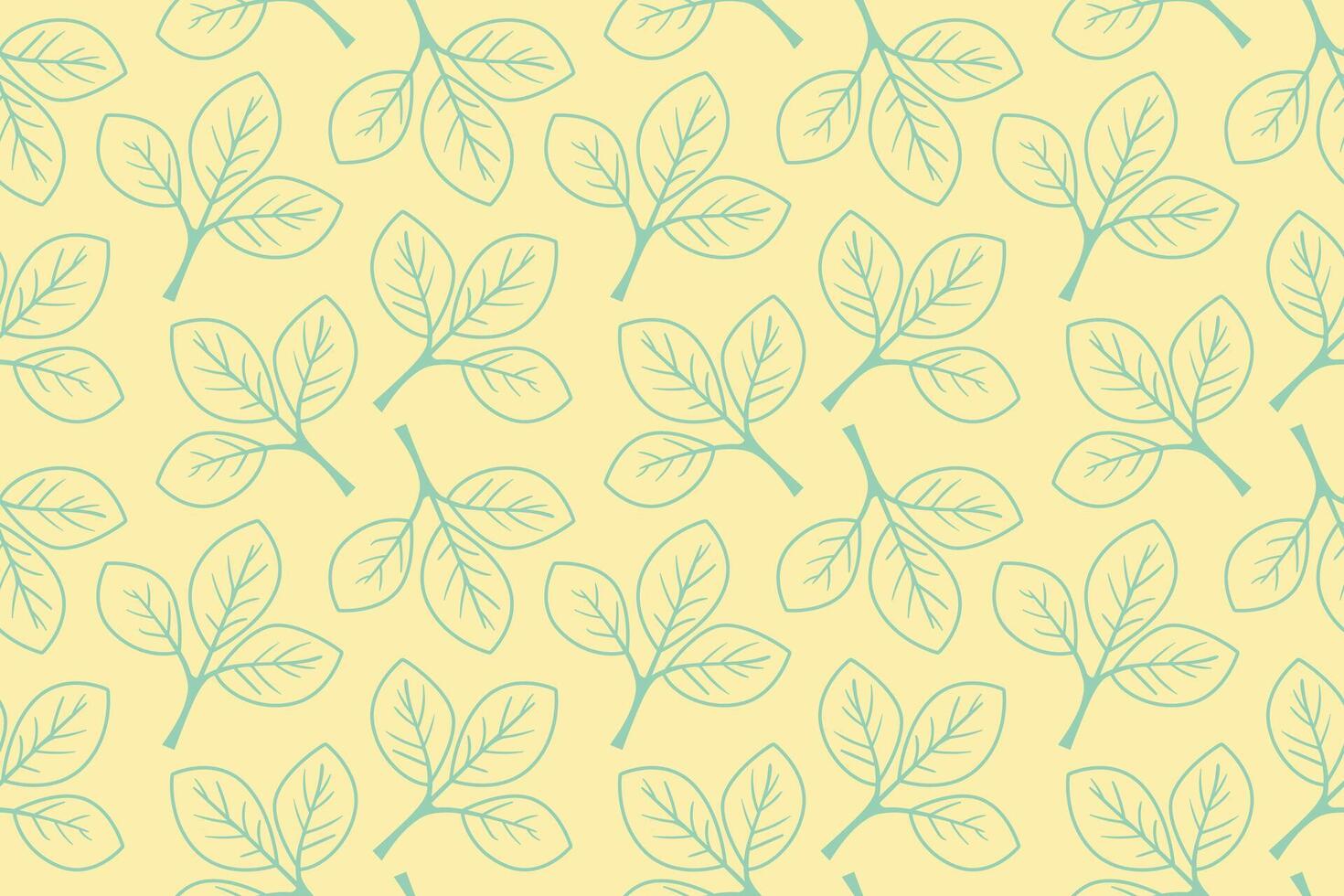 Hand drawn floral pattern design. Simple ornament with plant and leaf. vector