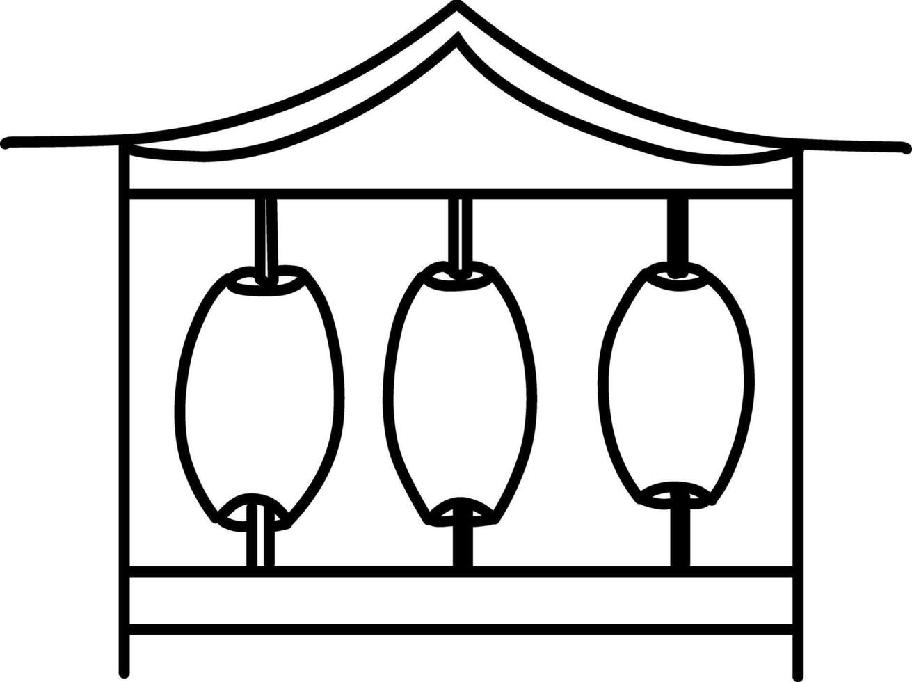 prayer wheel line art vector