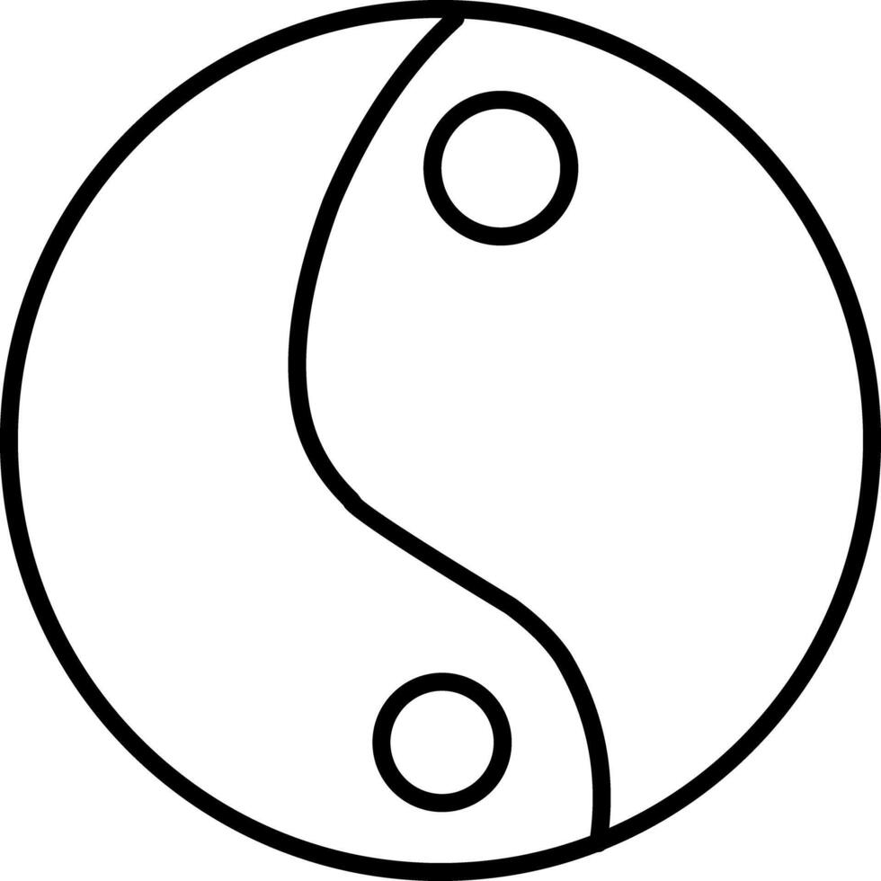 yin and yang sign line art vector
