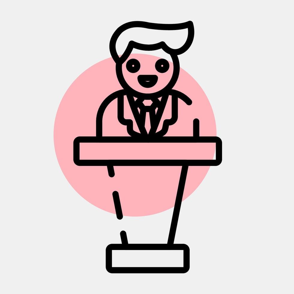 Icon speech. USA general election elements. Icons in color spot style. Good for prints, posters, infographics, etc. vector