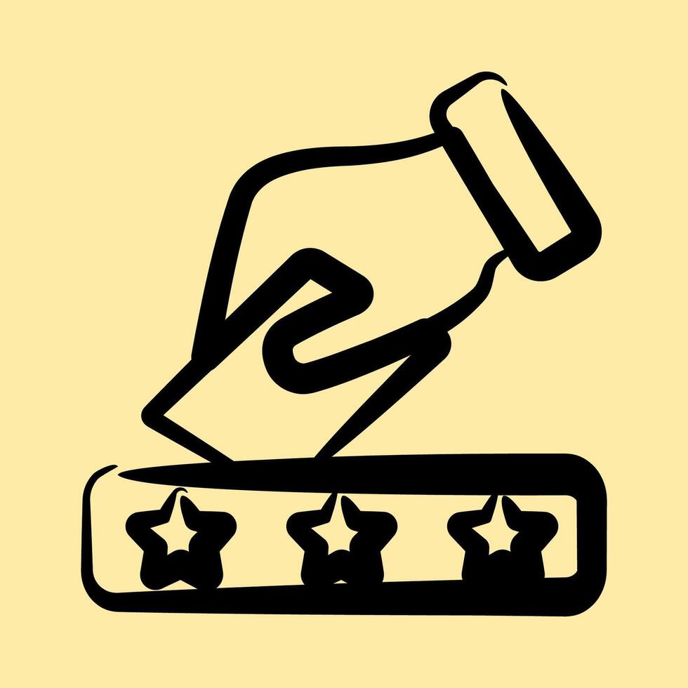 Icon put ballot paper in the box. USA general election elements. Icons in hand drawn style. Good for prints, posters, infographics, etc. vector