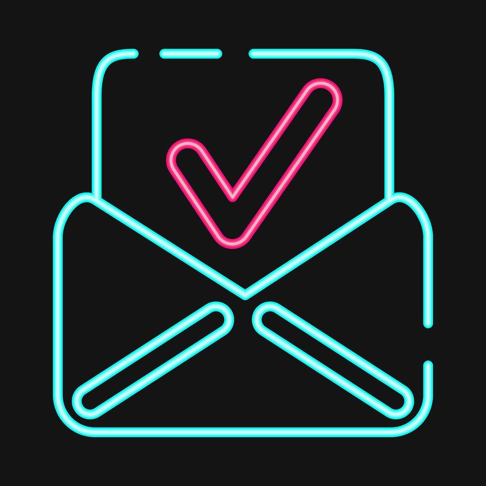 Icon absentee voting. USA general election elements. Icons in neon style. Good for prints, posters, infographics, etc. vector