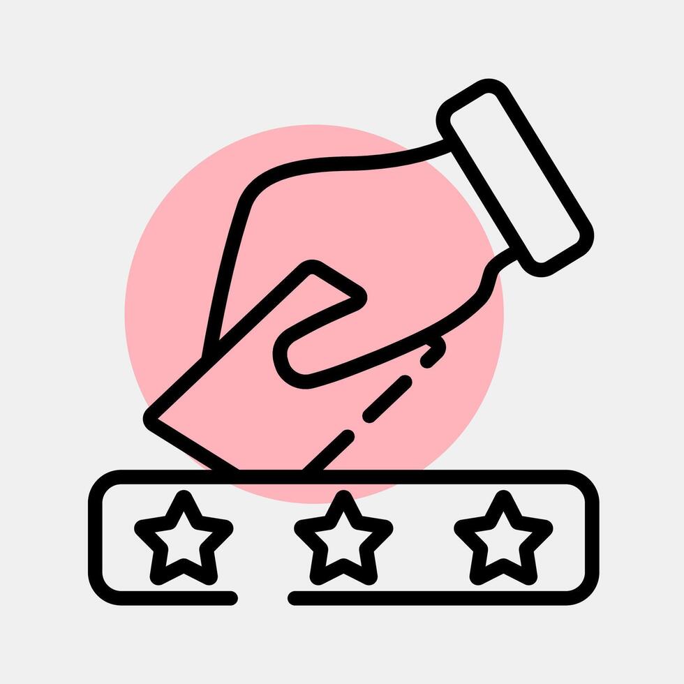 Icon put ballot paper in the box. USA general election elements. Icons in color spot style. Good for prints, posters, infographics, etc. vector